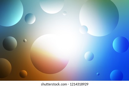 Light Blue, Yellow vector layout with circle shapes. Illustration with set of shining colorful abstract circles. Pattern can be used for ads, leaflets.