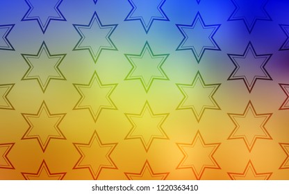 Light Blue, Yellow vector layout with bright stars. Modern geometrical abstract illustration with stars. Pattern for websites, landing pages.