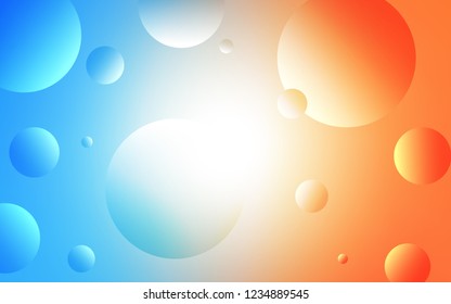 Light Blue, Yellow vector layout with circle shapes. Blurred decorative design in abstract style with bubbles. Completely new template for your brand book.