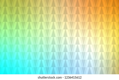 Light Blue, Yellow vector layout with lines, triangles. Illustration with set of colorful triangles, lines. Pattern for commercials.