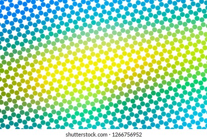 Light Blue, Yellow vector layout with circle shapes. Blurred bubbles on abstract background with colorful gradient. Pattern of water, rain drops.