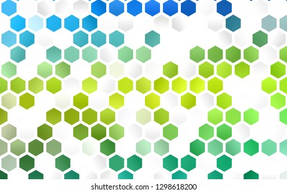 Light Blue, Yellow vector layout with hexagonal shapes. Glitter abstract illustration in hexagonal style. Pattern can be used for landing pages.
