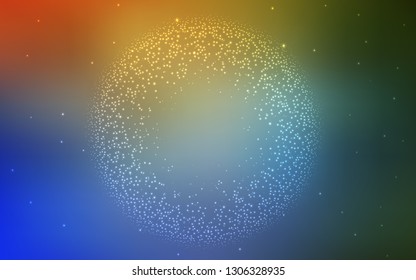 Light Blue, Yellow vector layout with cosmic stars. Blurred decorative design in simple style with galaxy stars. Smart design for your business advert.