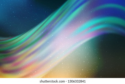 Light Blue, Yellow vector layout with cosmic stars. Shining illustration with sky stars on abstract template. Pattern for futuristic ad, booklets.