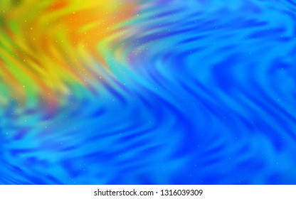Light Blue, Yellow vector layout with cosmic stars. Space stars on blurred abstract background with gradient. Best design for your ad, poster, banner.