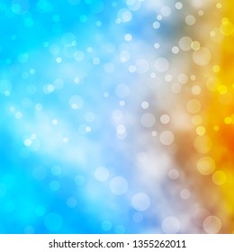Light Blue, Yellow vector layout with circles. Abstract colorful disks on simple gradient background. Pattern for booklets, leaflets.