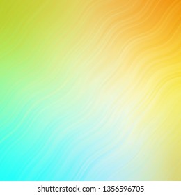 Light Blue, Yellow vector layout with wry lines. Illustration in halftone style with gradient curves. Pattern for websites, landing pages.