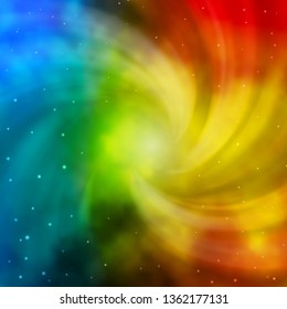 Light Blue, Yellow vector layout with bright stars. Colorful illustration with abstract gradient stars. Pattern for new year ad, booklets.