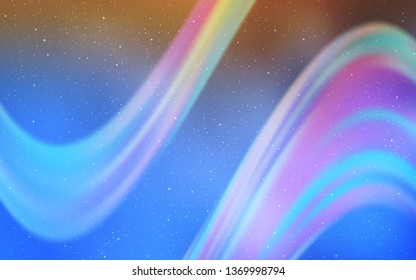 Light Blue, Yellow vector layout with cosmic stars. Shining illustration with sky stars on abstract template. Best design for your ad, poster, banner.