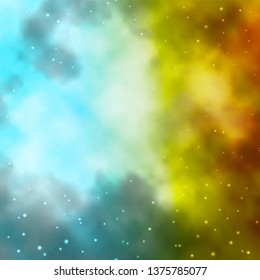 Light Blue, Yellow vector layout with bright stars. Colorful illustration in abstract style with gradient stars. Pattern for websites, landing pages.