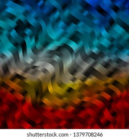 Light Blue, Yellow vector layout with circular arc. Colorful geometric sample with gradient curves.  Pattern for booklets, leaflets.