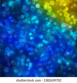 Light Blue, Yellow vector layout with circles. Glitter abstract illustration with colorful drops. Pattern for websites, landing pages.