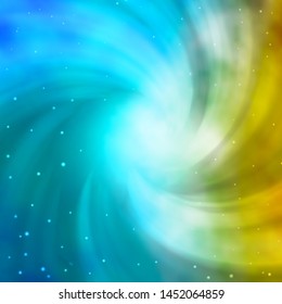 Light Blue, Yellow vector layout with bright stars. Colorful illustration in abstract style with gradient stars. Best design for your ad, poster, banner.