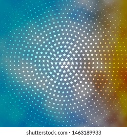 Light Blue, Yellow vector layout with bright stars. Blur decorative design in simple style with stars. Pattern for websites, landing pages.