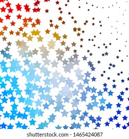 Light Blue, Yellow vector layout with bright stars. Colorful illustration with abstract gradient stars. Pattern for wrapping gifts.
