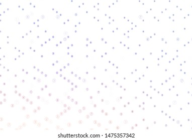 Light Blue, Yellow vector layout with algebra elements. Illustration with Numeral symbols on abstract template. Best design a poster, banner of a math college.