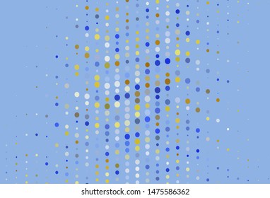 Light Blue, Yellow vector layout with circle shapes. Beautiful colored illustration with blurred circles in nature style. Design for your business advert.