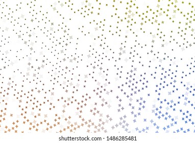 Light Blue, Yellow vector layout with bright stars. Shining colored illustration with stars. Best design for your ad, poster, banner.