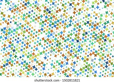 Light Blue, Yellow vector layout with bright stars. Decorative shining illustration with stars on abstract template. Pattern for astronomy websites.