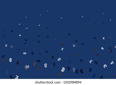 Light Blue, Yellow vector layout with banking symbols. Blurred design in simple style with symbols of currency. Design for ad, poster, banner of money making.