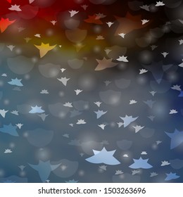 Light Blue, Yellow vector layout with circles, stars. Abstract illustration with colorful spots, stars. Pattern for trendy fabric, wallpapers.