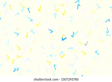 Light Blue, Yellow vector layout with wry lines. Shining colorful illustration in simple style. Abstract design for your web site.