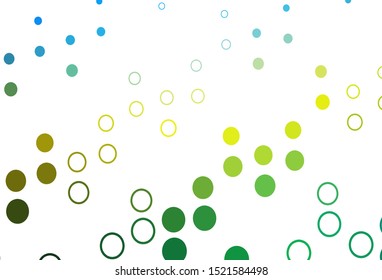 Light Blue, Yellow vector layout with circle shapes. Illustration with set of shining colorful abstract circles. Completely new template for your brand book.