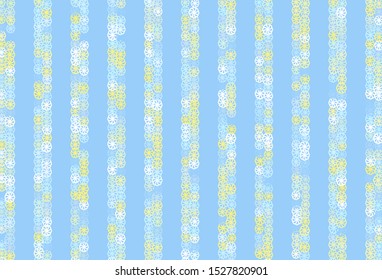 Light Blue, Yellow vector layout with bright snowflakes. Modern geometrical abstract illustration with crystals of ice. The template can be used as a new year background.