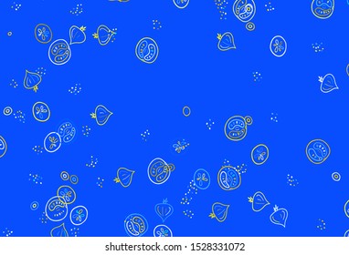 Light Blue, Yellow vector layout with restaurant food. Illustration with set of fresh food in doodle style. Design for ad, poster, banner of cafes or restaurants.