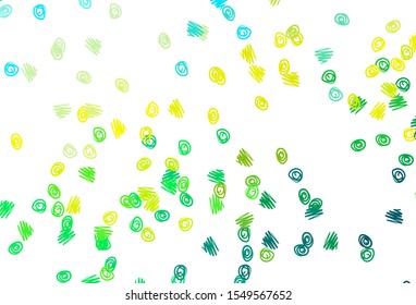 Light Blue, Yellow vector layout with circle shapes. Glitter abstract illustration with blurred drops of rain. Completely new template for your brand book.