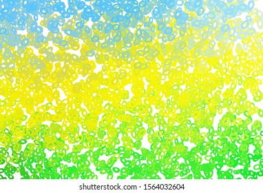 Light Blue, Yellow vector layout with circle shapes. Modern abstract illustration with colorful water drops. Pattern of water, rain drops.