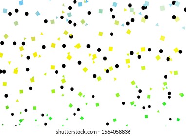 Light Blue, Yellow vector layout with circles, lines, rectangles. Circles, lines, rhombus with colorful gradient. Best design for your ad, poster, banner.