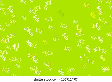 Light Blue, Yellow vector layout with discount of 30, 50, 90%. Shining colorful illustration with isolated selling prices. Backdrop for super sales on Black Friday.