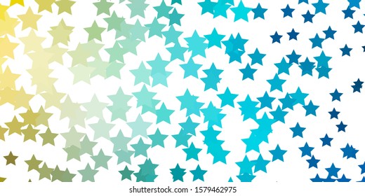 Light Blue, Yellow vector layout with bright stars. Modern geometric abstract illustration with stars. Theme for cell phones.
