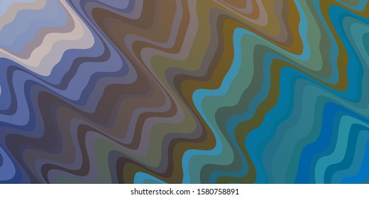 Light Blue, Yellow vector layout with circular arc. Brand new colorful illustration with bent lines. Pattern for websites, landing pages.