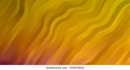 Light Blue, Yellow vector layout with circular arc. Abstract gradient illustration with wry lines. Pattern for booklets, leaflets.