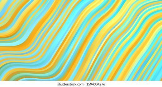 Light Blue, Yellow vector layout with curves. Illustration in abstract style with gradient curved.  Template for your UI design.
