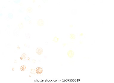 Light Blue, Yellow vector layout with restaurant food. Beautiful colorful illustration with food in doodle style. Design for ad, poster, banner of cafes or restaurants.