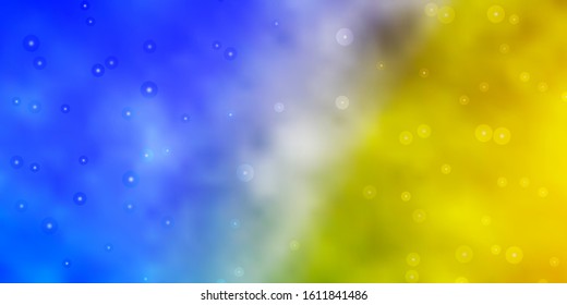 Light Blue, Yellow vector layout with bright stars. Decorative illustration with stars on abstract template. Pattern for wrapping gifts.