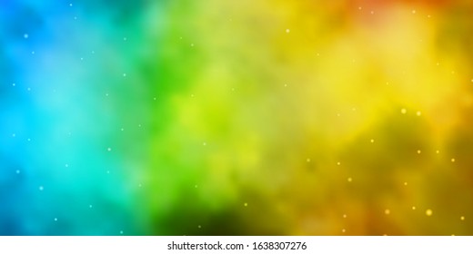 Light Blue, Yellow vector layout with bright stars. Decorative illustration with stars on abstract template. Theme for cell phones.