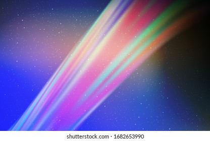 Diseño vectorial amarillo claro azul con estrellas cósmicas. Estrellas espaciales sobre fondo abstracto borroso con gradiente. Patrón para sitios web astronómicos.