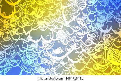 Light Blue, Yellow vector layout with sweet hearts. Hearts on blurred abstract background with colorful gradient. Pattern for marriage gifts, congratulations.