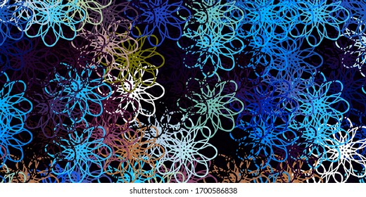 Light Blue, Yellow vector layout with wry lines. Colorful abstract illustration with gradient curves. Pattern for booklets, leaflets.