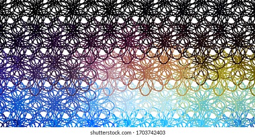 Light Blue, Yellow vector layout with wry lines. Colorful abstract illustration with gradient curves. Pattern for booklets, leaflets.