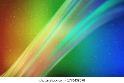 Light Blue, Yellow vector layout with cosmic stars. Glitter abstract illustration with colorful cosmic stars. Smart design for your business advert.