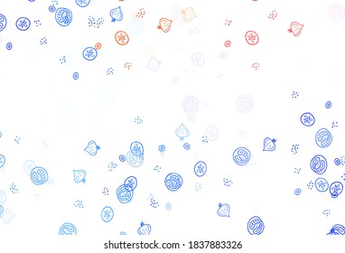Light Blue, Yellow vector layout with restaurant food. Illustration with set of fresh food in doodle style. Doodle design for your business advert of cafes.