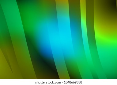 Light Blue, Yellow vector layout with bent lines. A sample with colorful lines, shapes. Simple template for your design.