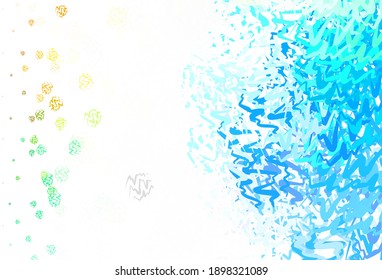 Light Blue, Yellow vector layout with bent lines. Colorful geometric sample with gradient lines.  Elegant pattern for a brand book.