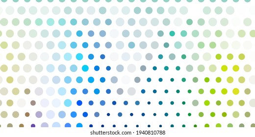 Light blue, yellow vector layout with circle shapes. Colorful illustration with gradient dots in nature style. Pattern for booklets, leaflets.