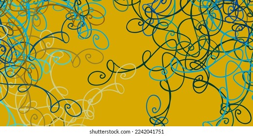 Light Blue, Yellow vector layout with wry lines. Colorful illustration with curved lines. Smart design for your promotions.